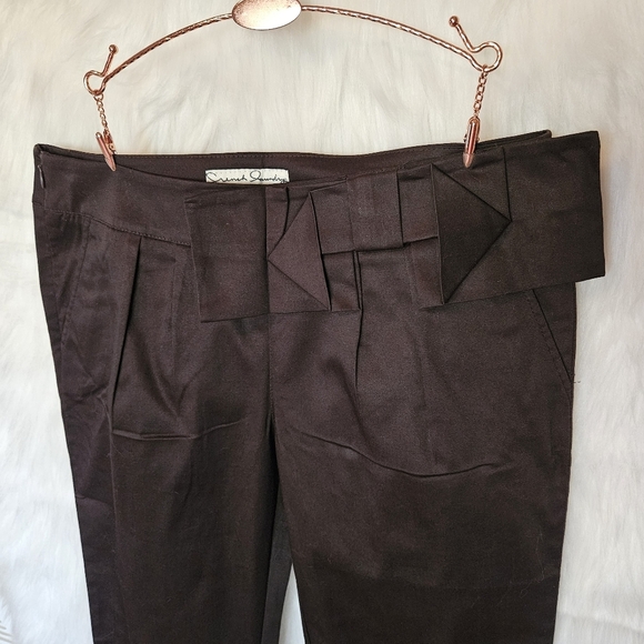 French Laundry Chocolate Origami Belt Slacks (NWOT) - Picture 3 of 7